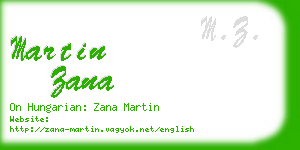 martin zana business card